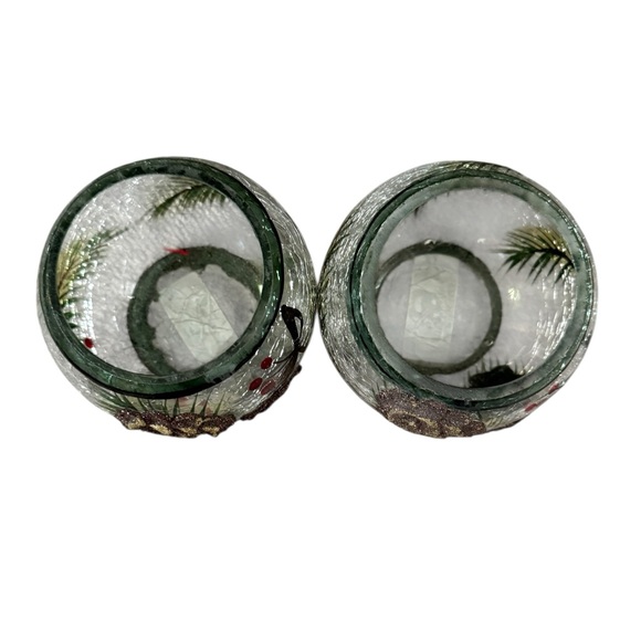 Vintage 3D Pinecone Crackle Glass TeaLight Votive Candle Holders. - Picture 7 of 9